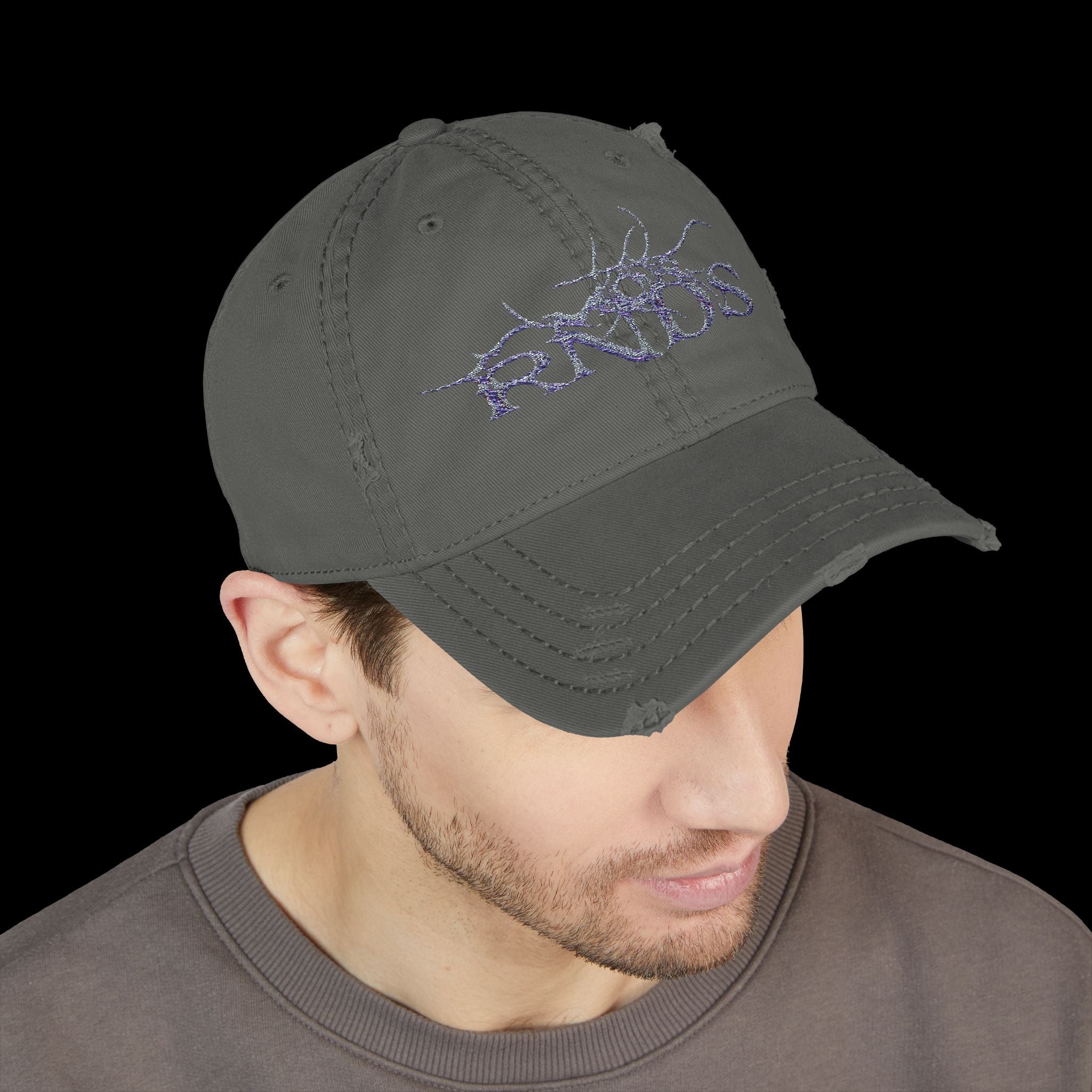 Embroidered 'RNDS' Distressed Hat