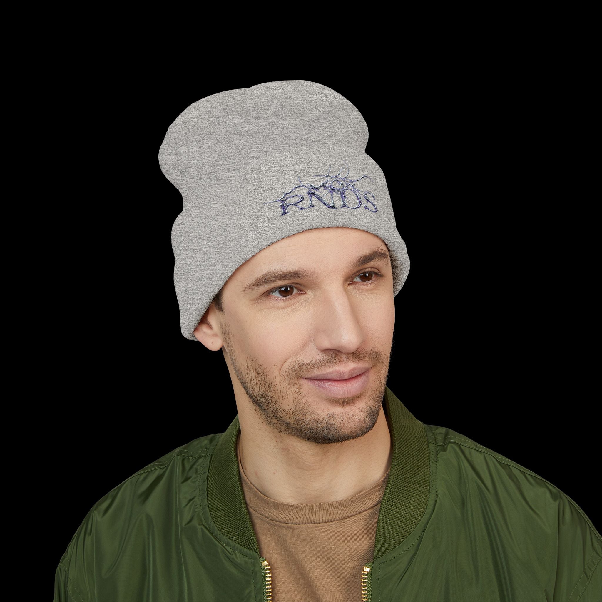 Embroidered 'RNDS' Classic Cuffed Beanie
