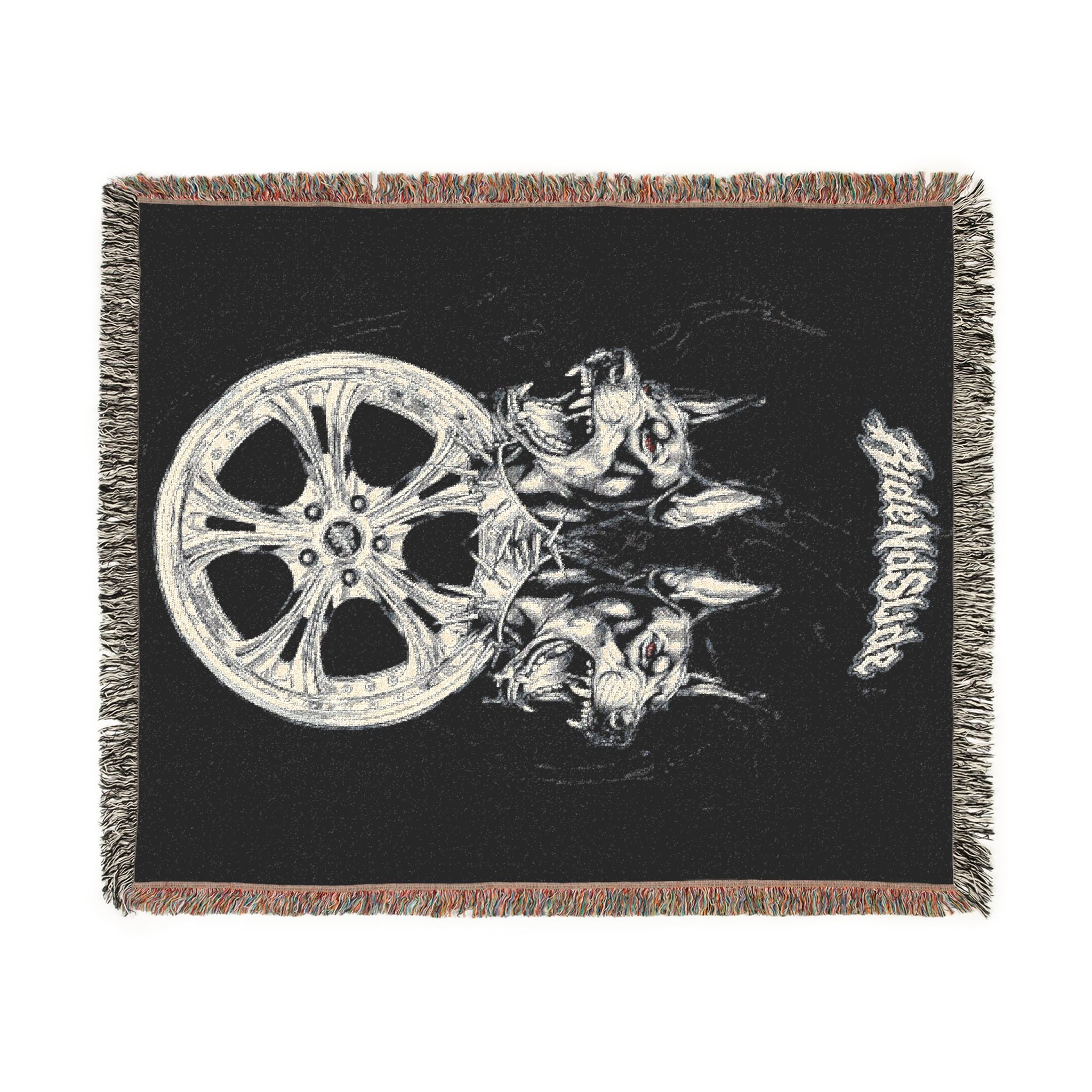 Night City JDM Car Woven Blanket