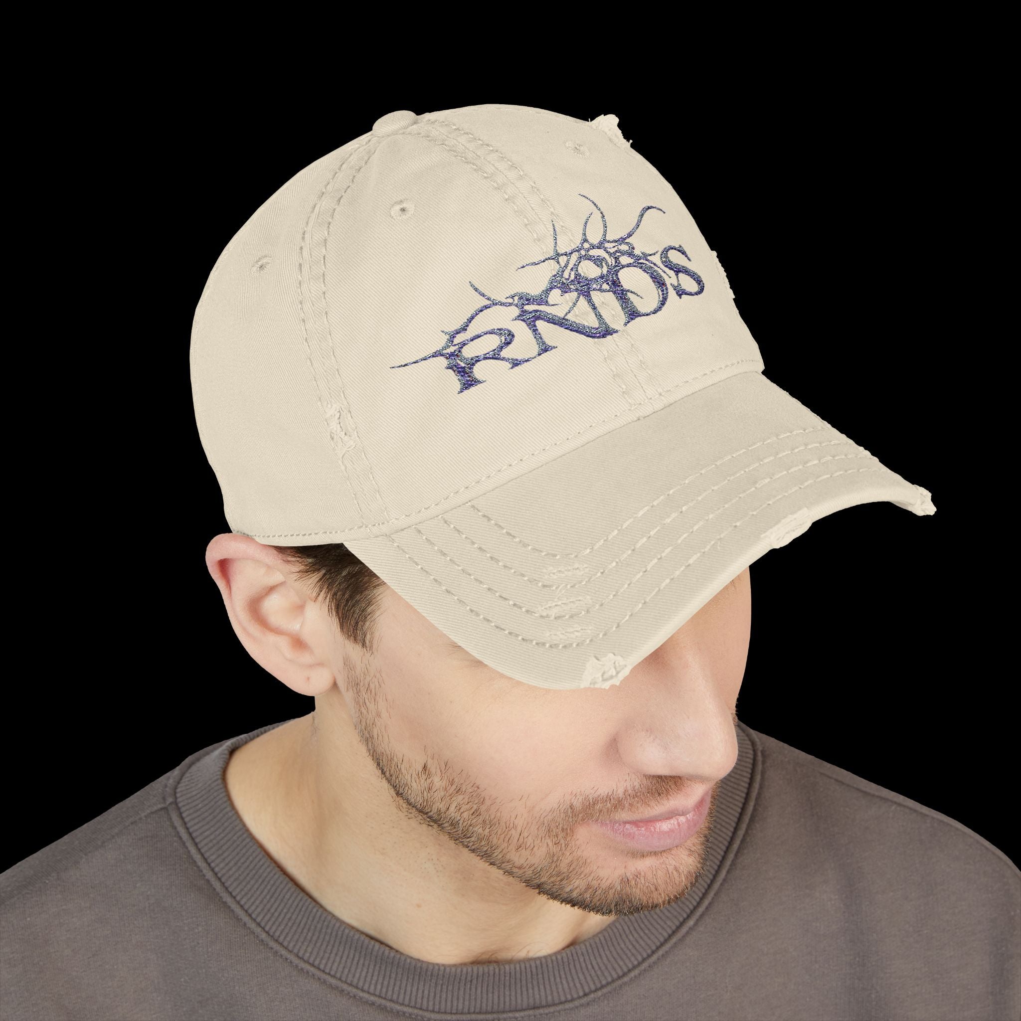 Embroidered 'RNDS' Distressed Hat
