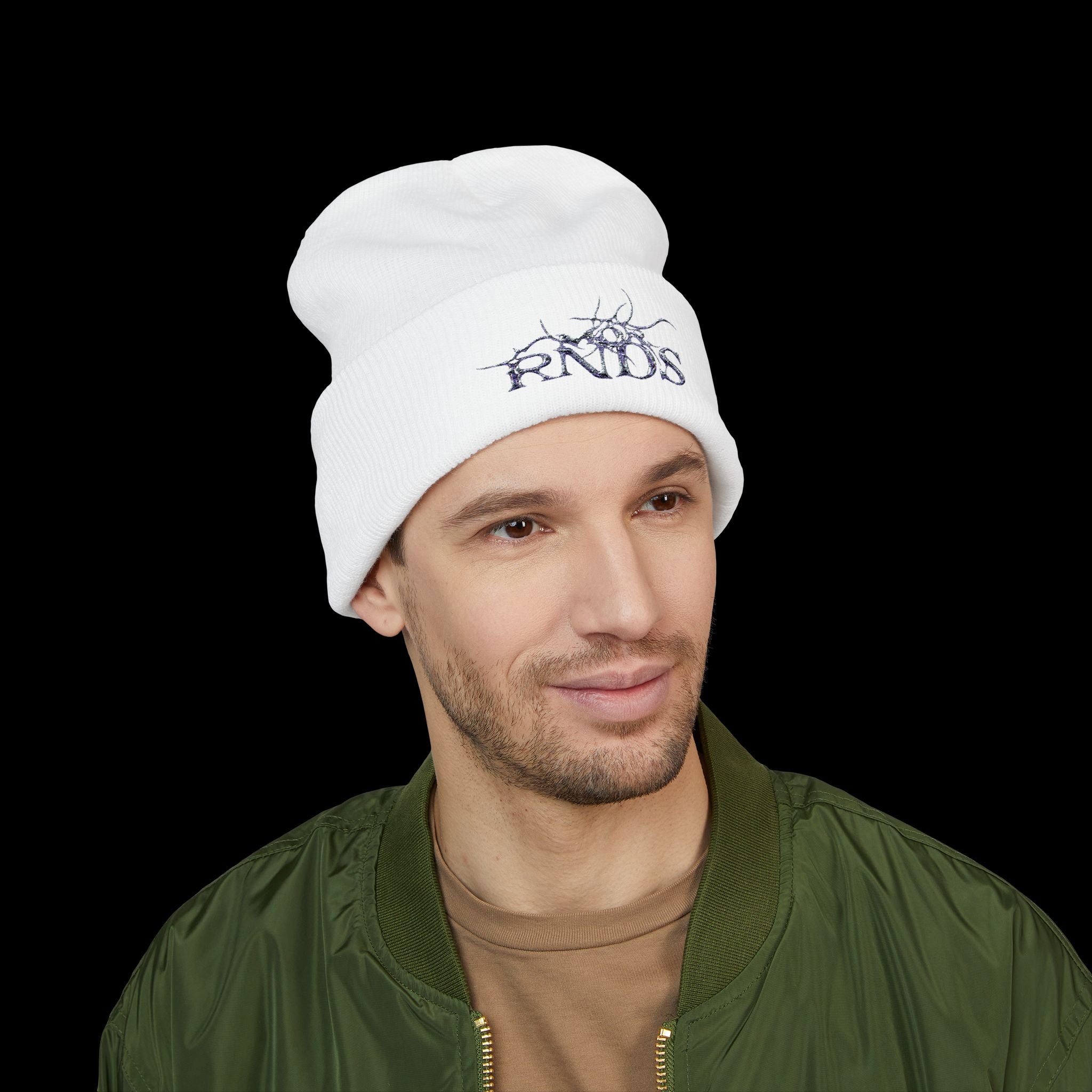 Embroidered 'RNDS' Classic Cuffed Beanie