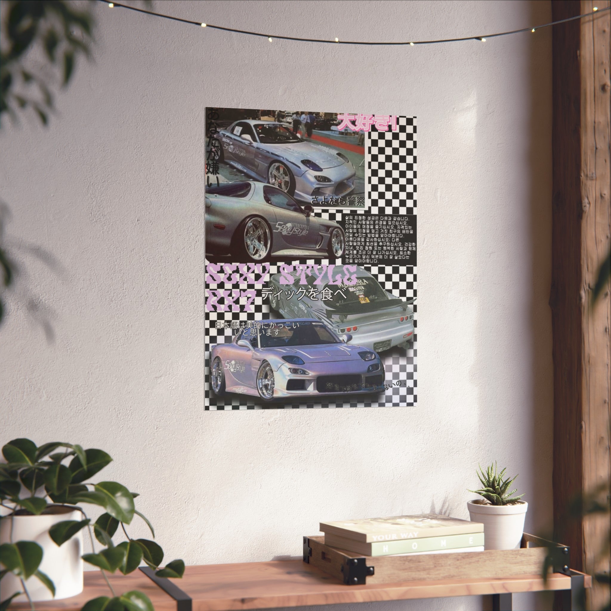 JDM Retro Collage Fine Art Poster — Japanese Street Racing Aesthetic — RX7